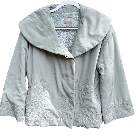 J.Jill Women’s Embroidered Jacket – Sage Green, Size Medium - Picture 1 of 7